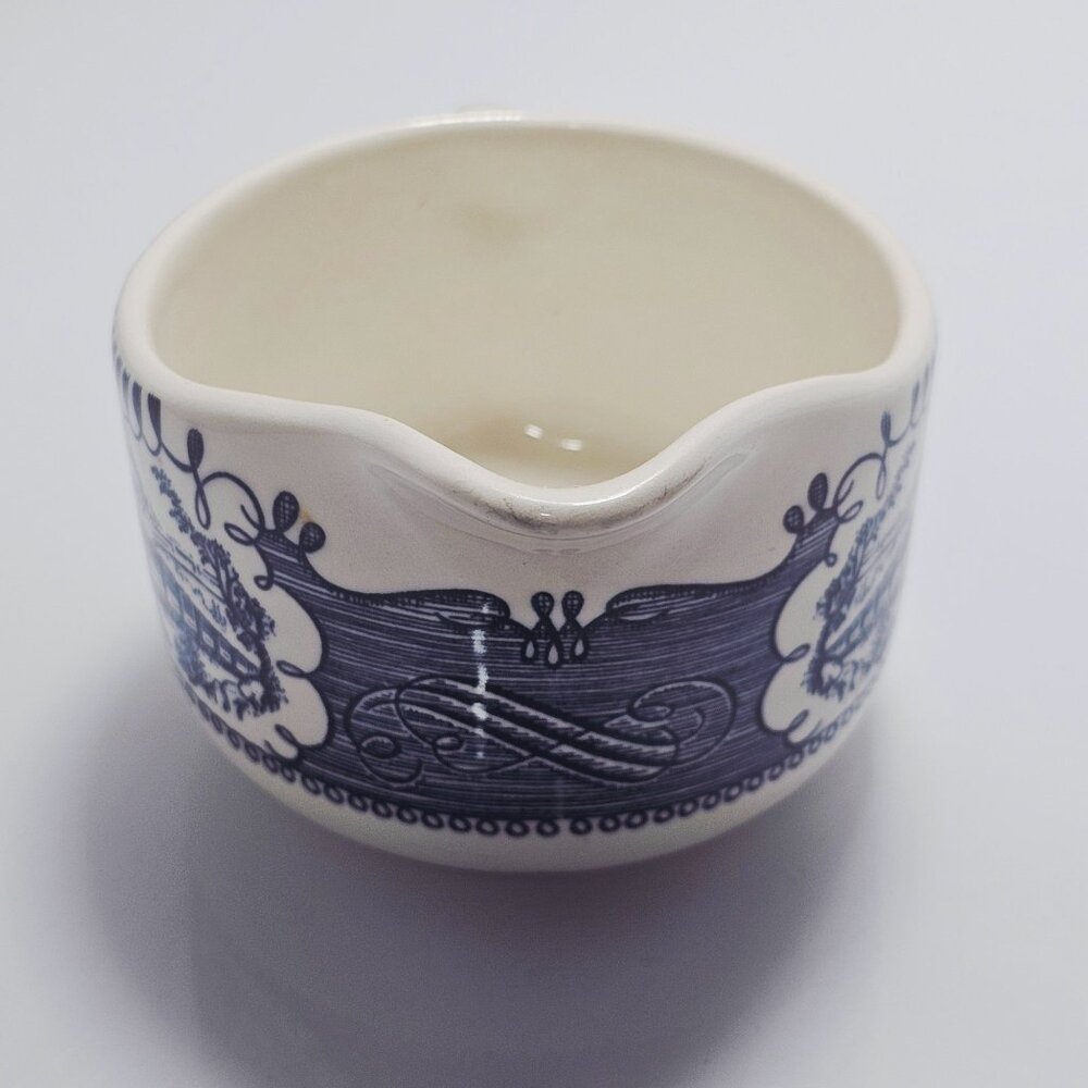 Currier Ives Creamer 2.75" Royal Pottery Steam Locomotive USA transferware irons - Picture 4 of 8